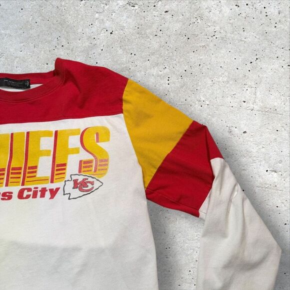Kansas City Chiefs Junk Food Clothing Long Sleeve Colorblock Shirt Size M NFL - Picture 3 of 10